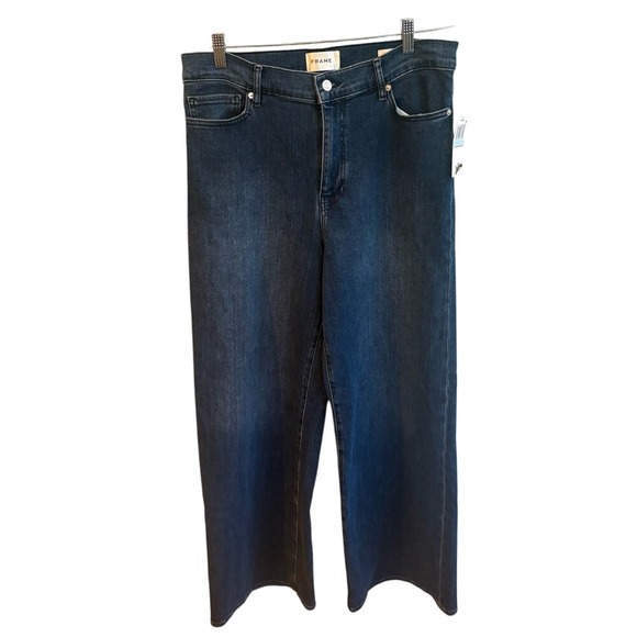 New Frame Women's Le Slim Palazzo Jeans Thunderstorm Sz 31 wide leg high rise - Picture 3 of 12